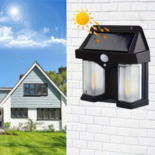 Double Tungsten Solar Wall lamp With Motion Sensor & Water Proof