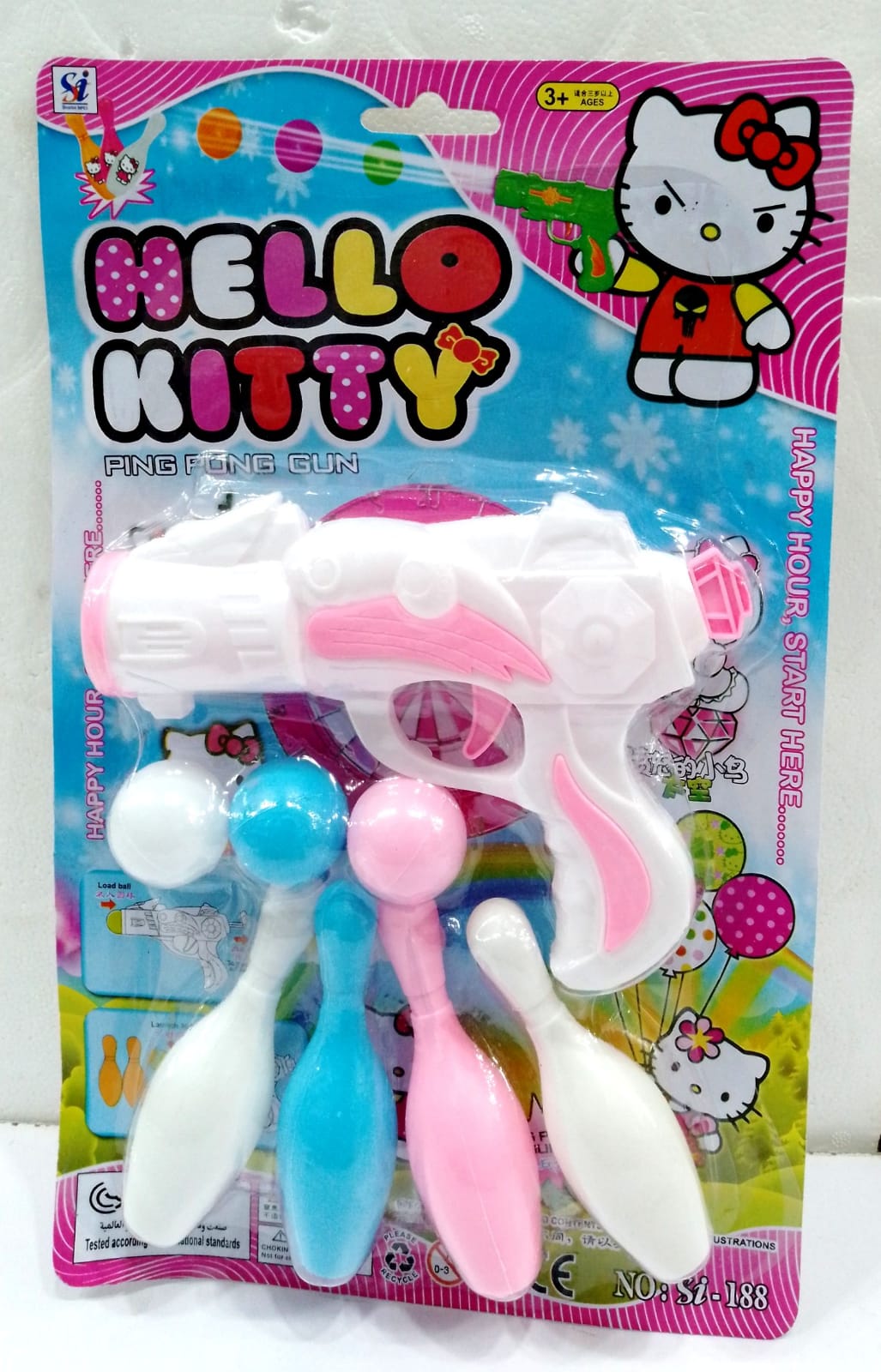 Kids Hello Kitty Ball Shooter game Toy With Bottles For Kids
