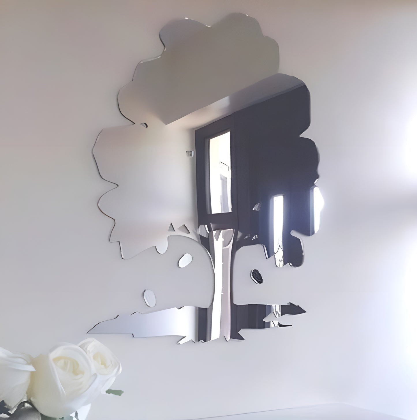 Oak Tree &amp; Acorns Shaped Acrylic Mirror Wall Stickers