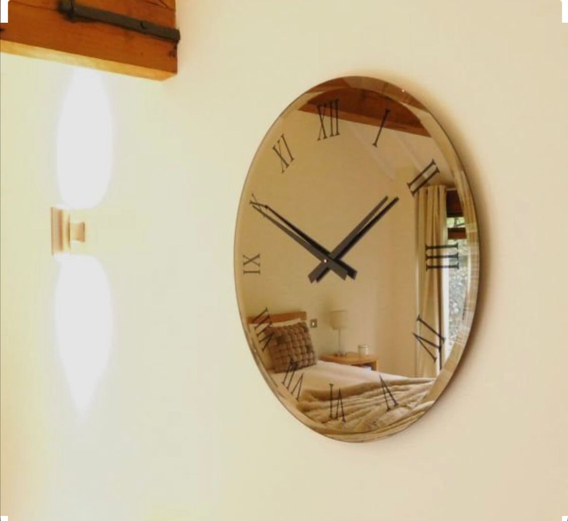 Mirror Clock ( Silver)