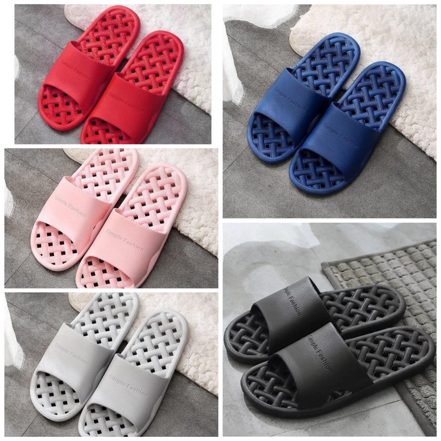 Home Slippers Bathroom Men and Women Indoor Soft Bottom Flip Flops (Random Colors)
