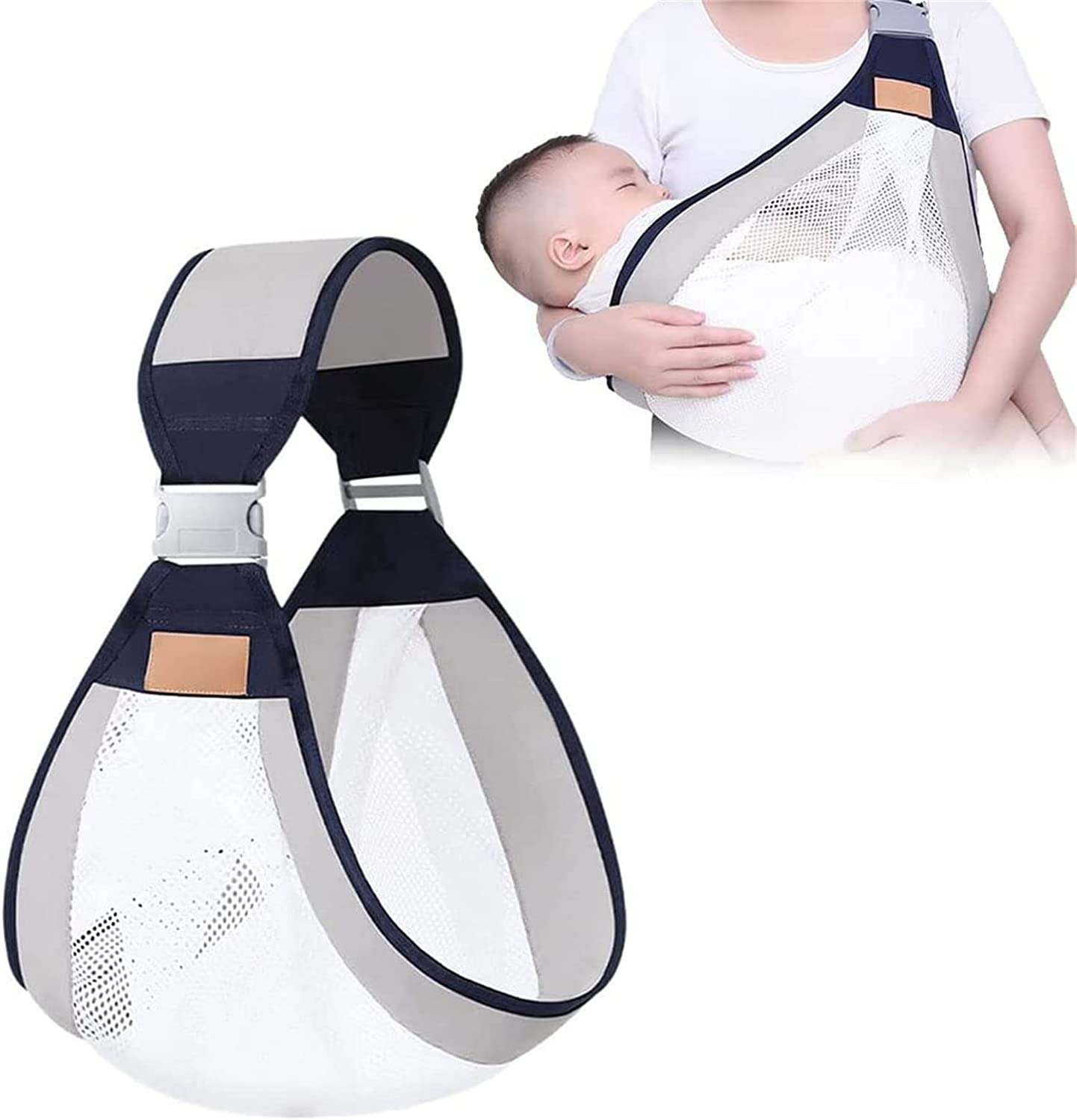 Baby Carrier, Ergonomic Baby Strap one Shoulder Labor-Saving Polyester Baby Half Wrapped Sling (Random Color)