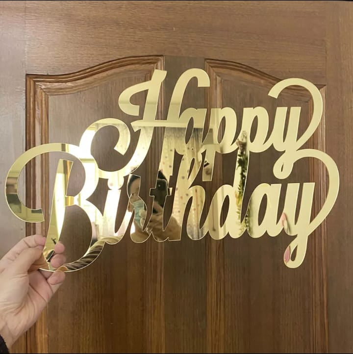 Happy Birthday Acrylic Mirror Wall Stickers