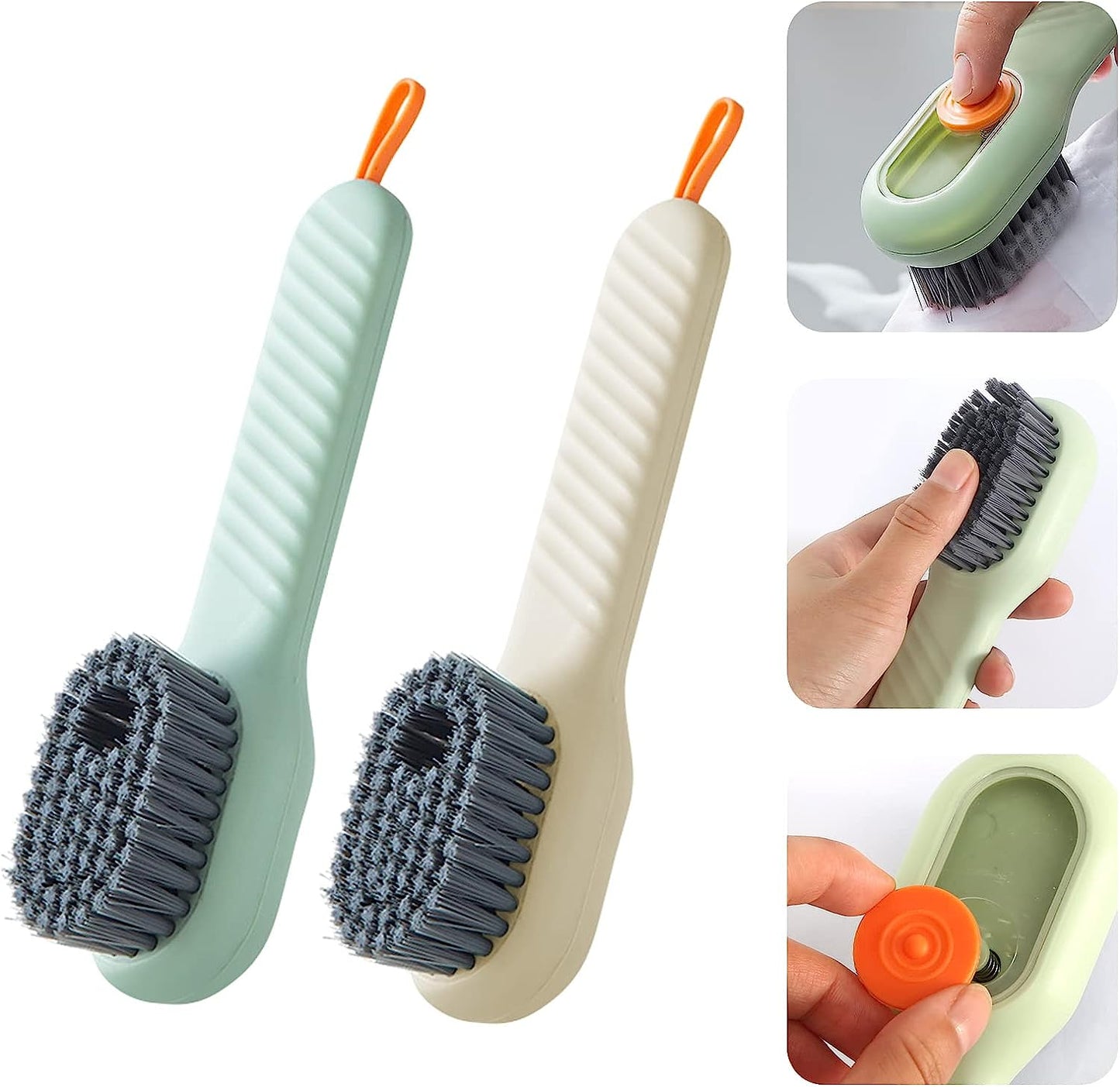 Multifunctional Soft-Bristled Shoe Brush Shoe Brushes Long Handle Brush Automatic Filling Clothes Cleaning Clothing Board Tools (Random Color)