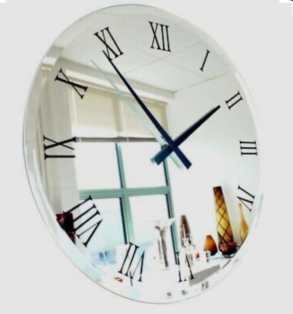 Mirror Clock ( Silver)