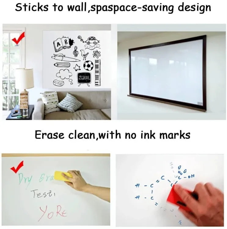 Artisan - Dry Erase Whiteboard Sticker Vinyl Sticker, Self-adhesive &amp; reusable White Board Peel Stick for School,Office,Home,Kids Drawing with 2 erasable markers