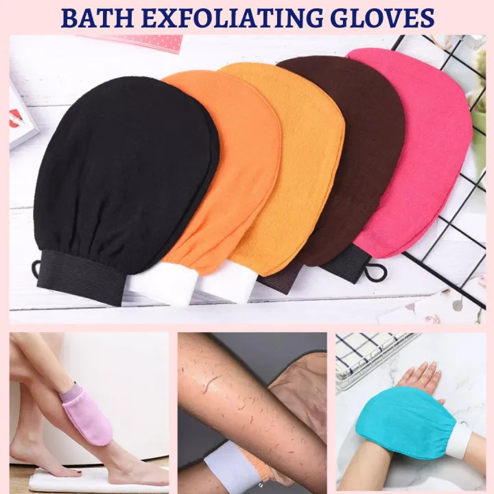 BEST QUALITY SOFT BATH EXFOLIATING GLOVES FOR BODY - BODY SCRUBBING AND MASSAGE GLOVES TO REMOVE DEAD SKIN CELLS SHOWER SCRUB GLOVES FOR EXFOLIATION - Each
