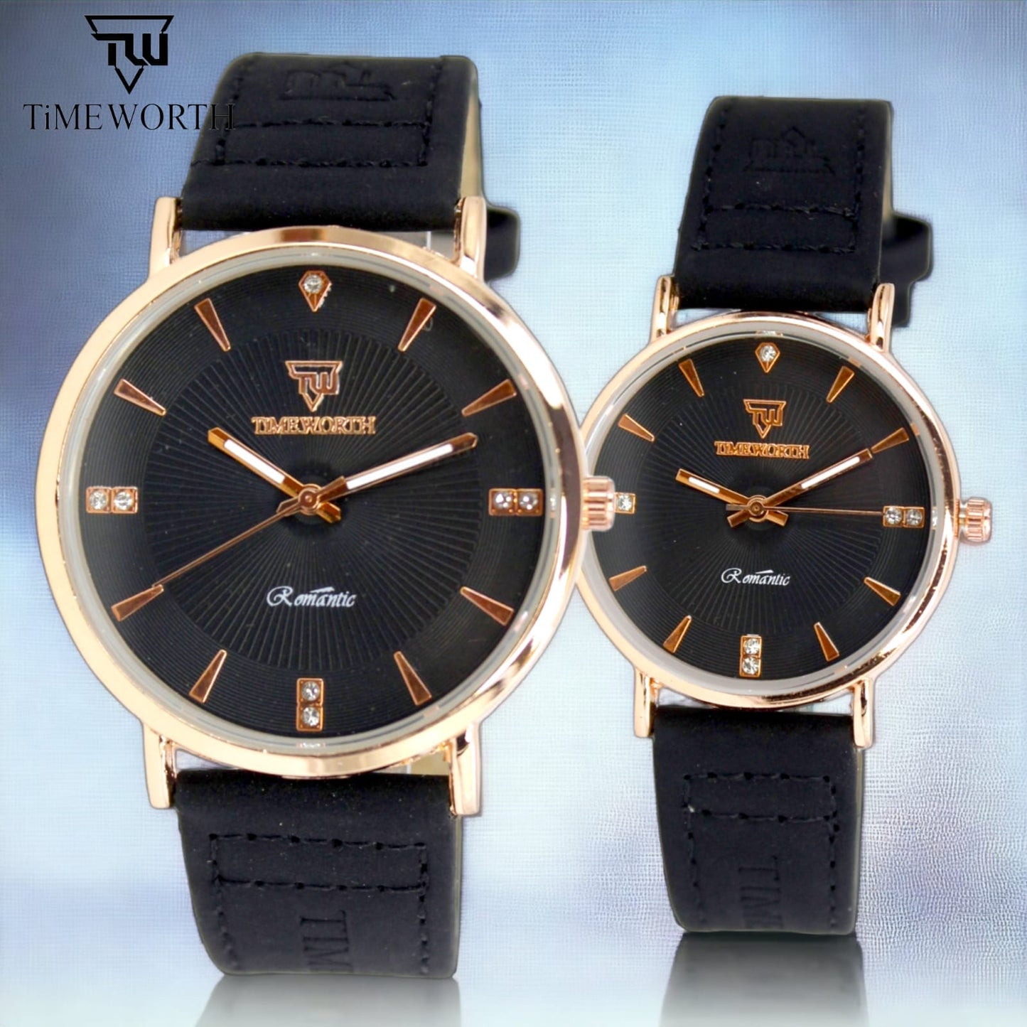 Timeworth Round Dial Stylish Pair Watch