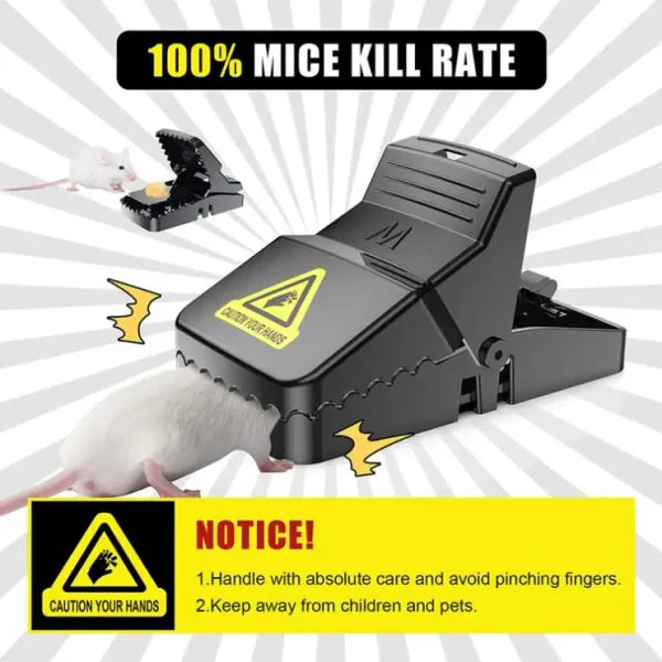 Best Seller Pest Control Catcher Automatic Spring Reusable Plastic Black Rat Mice Mouse Traps
