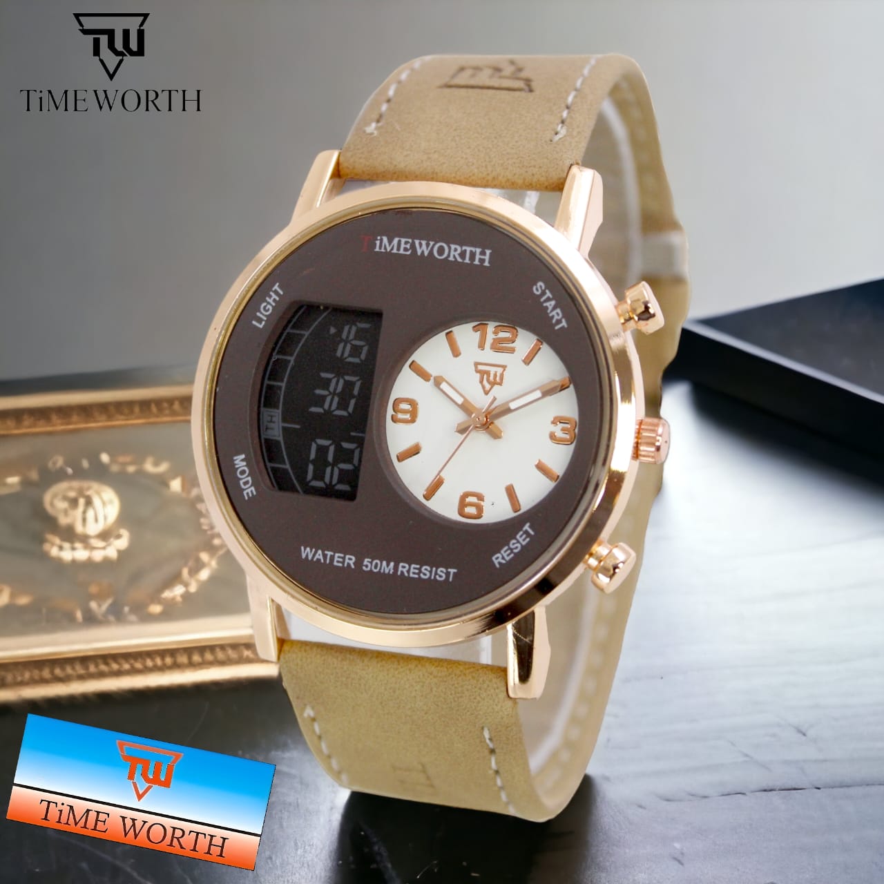 Timeworth Round Dial Stylish Watch