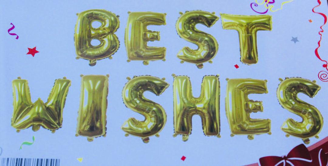 Best Wishes - Golden Foil Balloons