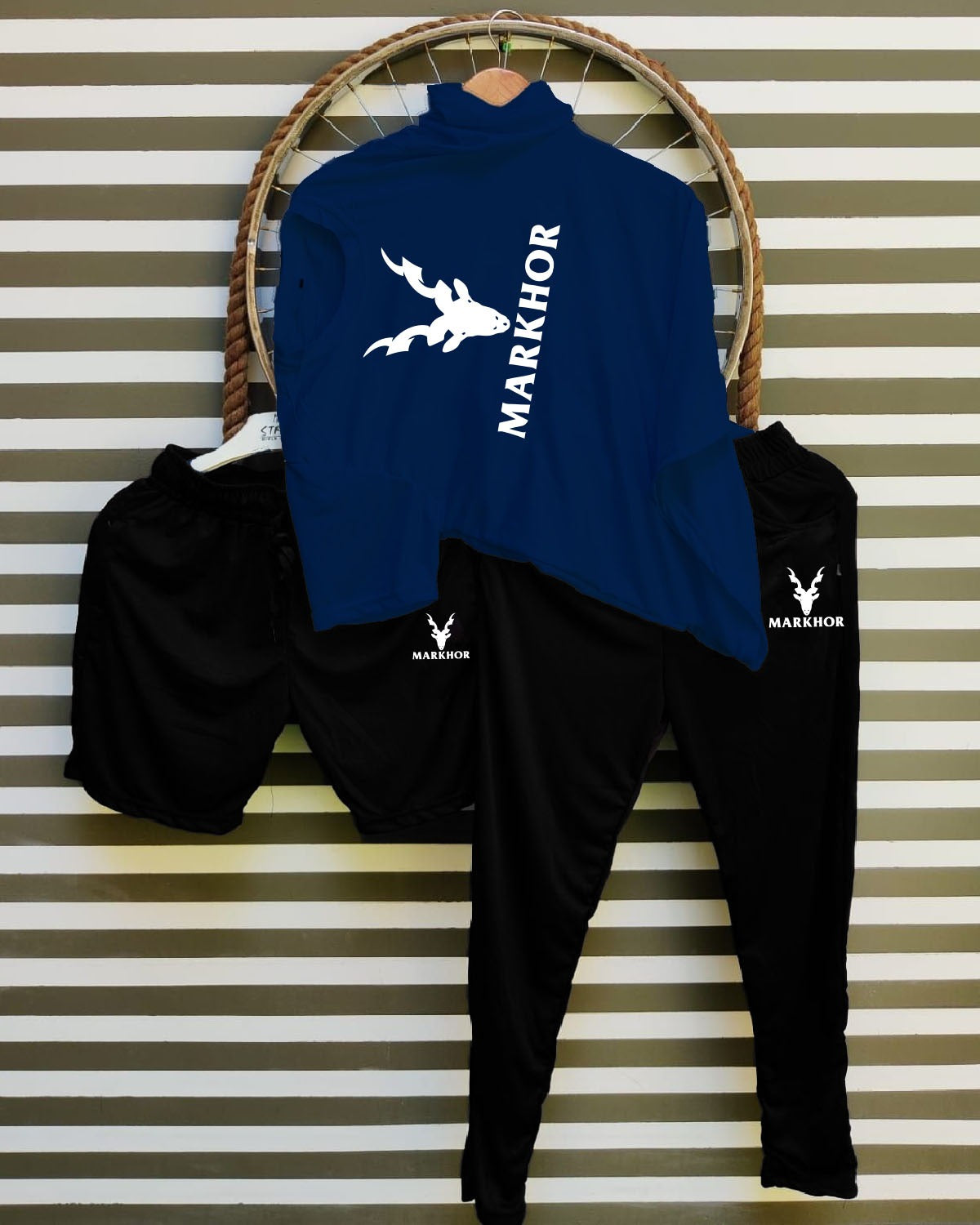 Markhor Track suits For Mens (Tshirt+Short+Trouser)