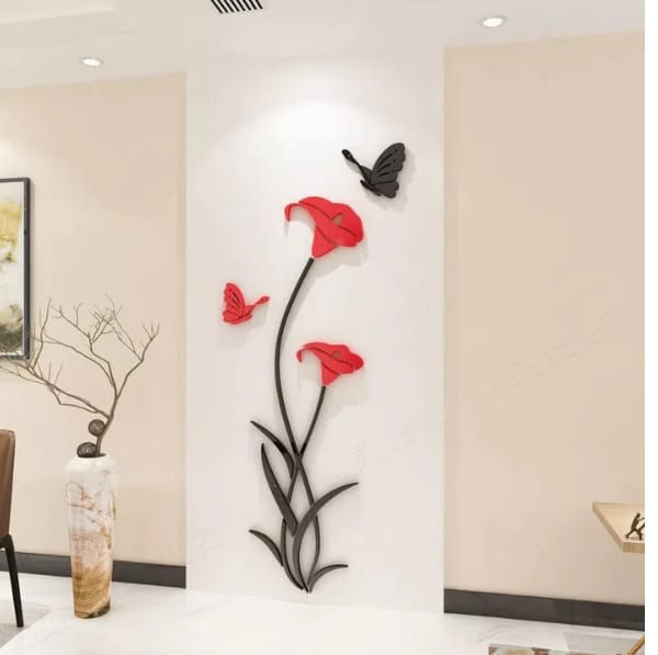 Flower wall stickers Wooden material