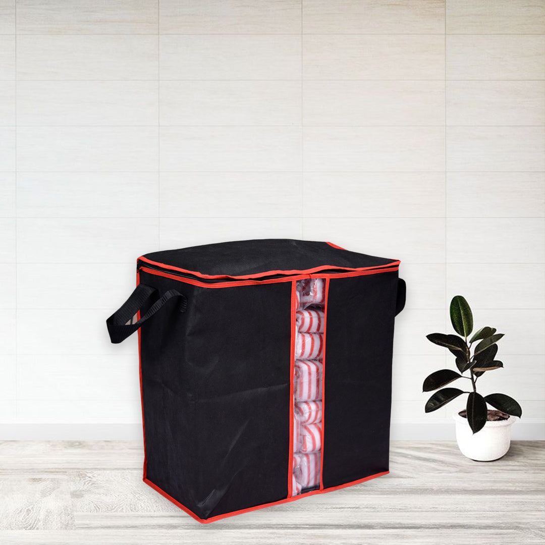 Storage Bag Closet Organizer Cloth Storage Box for Wardrobe (Black)
