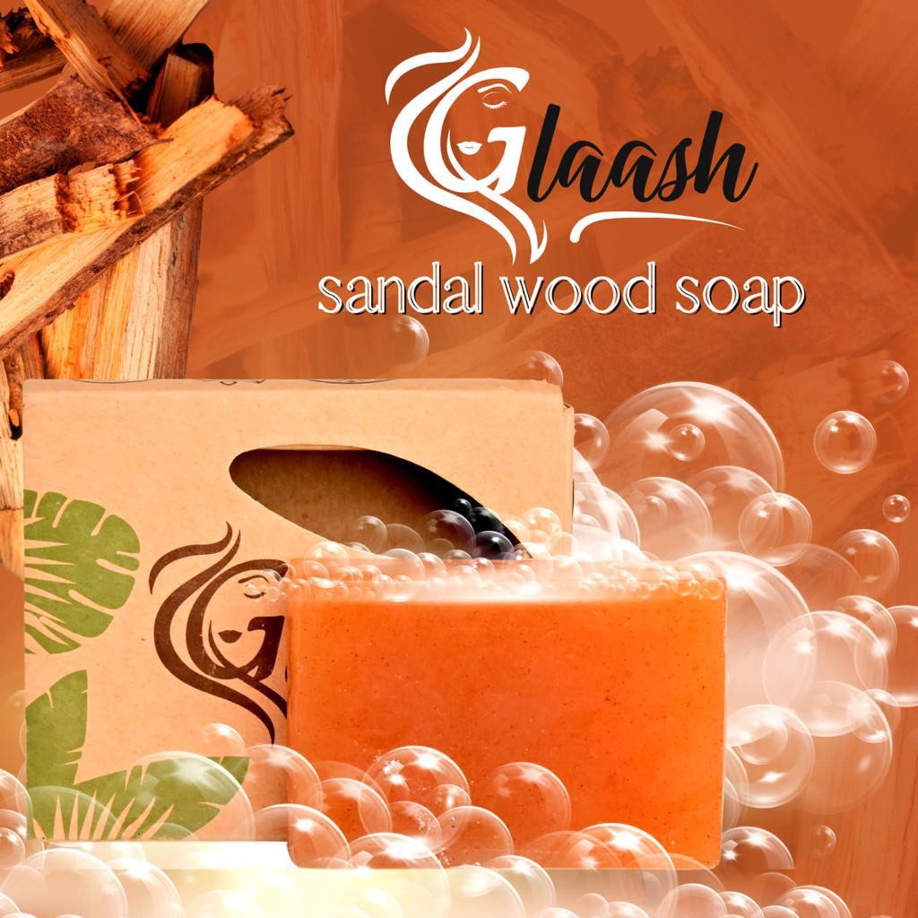 GLAASH SANDALWOOD ORGANIC SOAP BAR 100GM