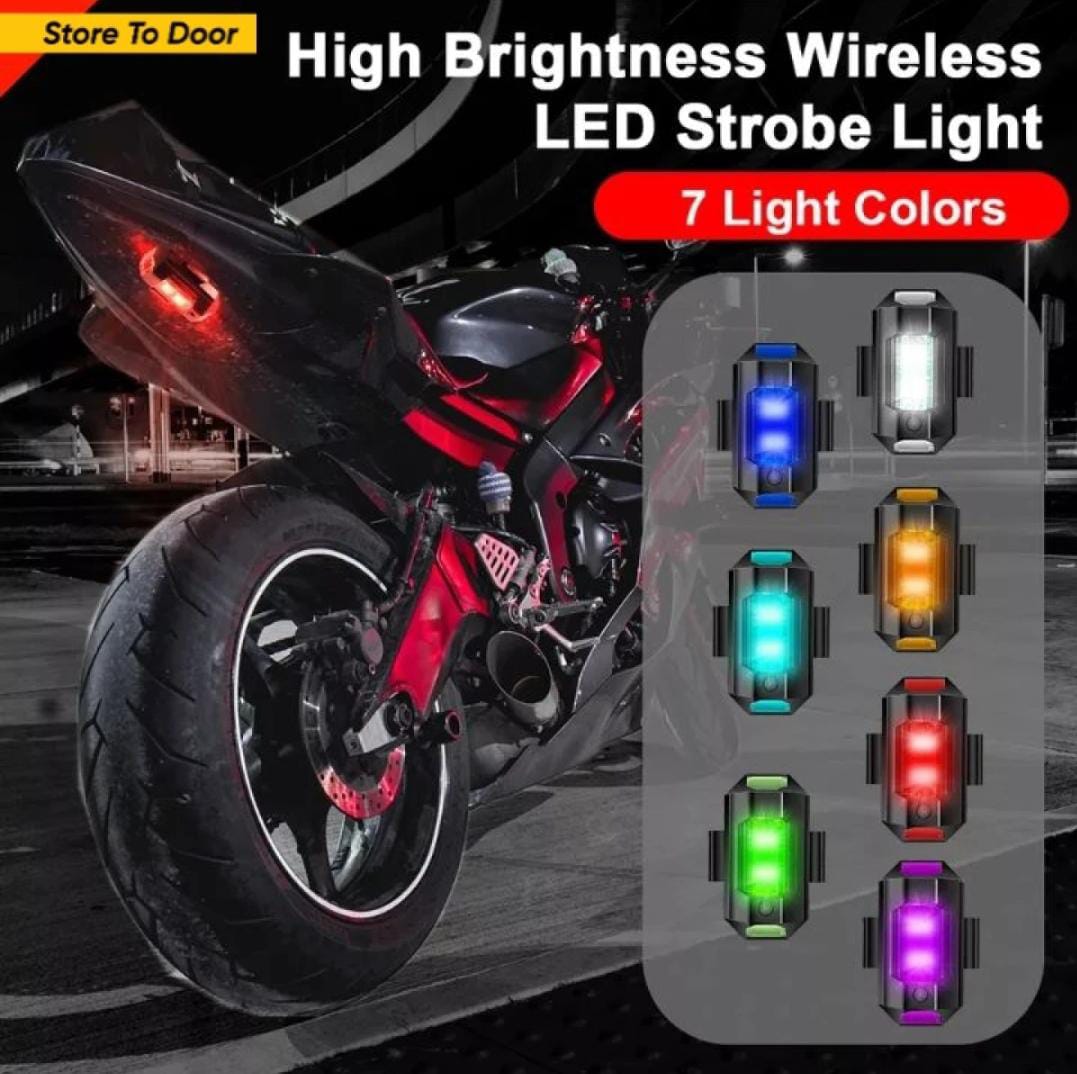 Universal Aircraft Rechargeable Strobe Light For Motorbike &amp; Car In 7 Color (1pcs)